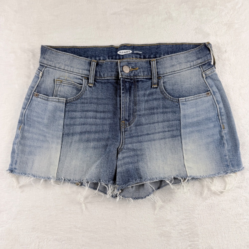 Old Navy Boyfriend Shorts Colorblock Patchwork Denim 2